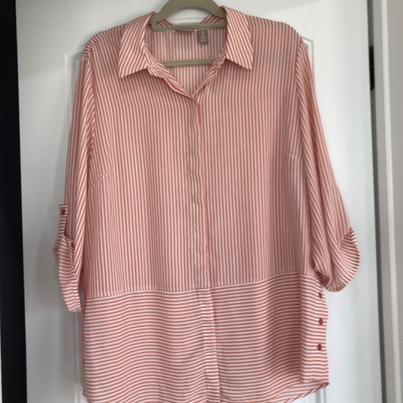 Chico's women Buttom-Down easy strips size 3 - Picture 6 of 9